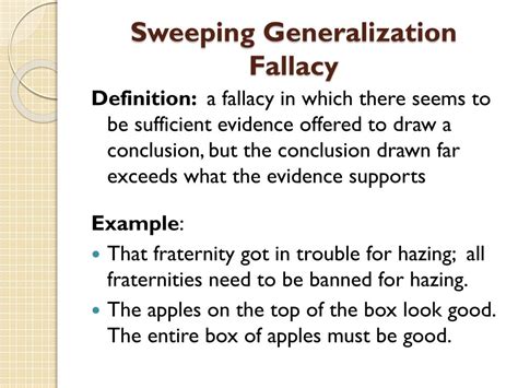 sweeping generalisers|Sweep Generalization Fallacy Examples .